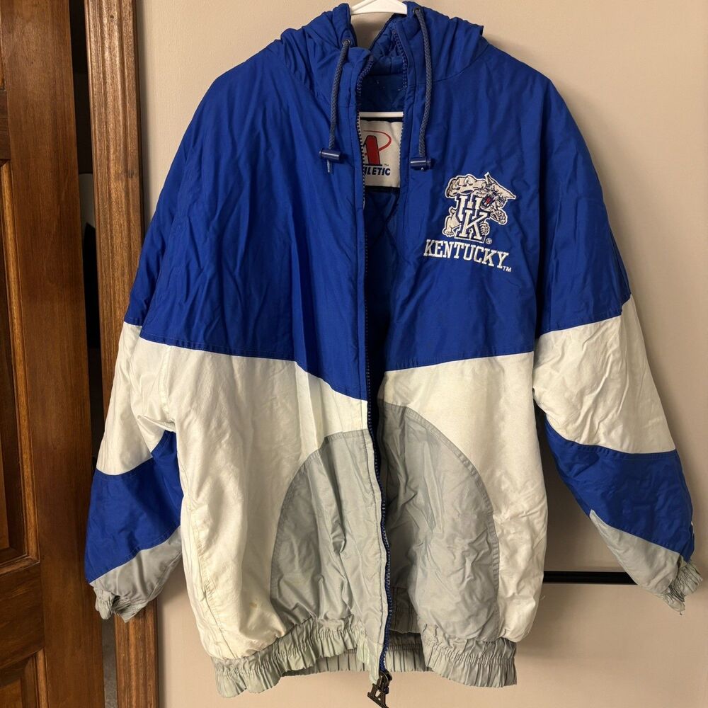 Vintage Rare Kentucky Wildcats Logo Athletic LA Puffer Jacket Mens Large